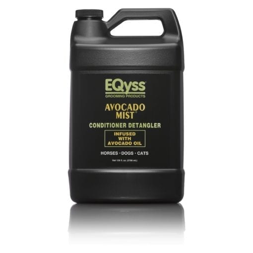 Gallon of EQyss avocado mist conditioner detangler for horses, dogs and cats