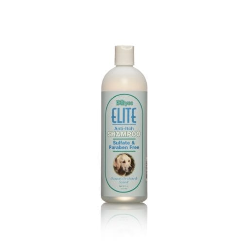 16 oz. bottle of EQyss Elite anti-itch sulfate and paraben free pet shampoo