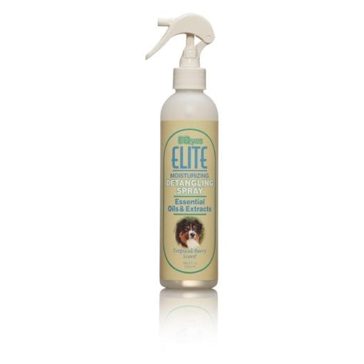 8 oz bottle of EQyss Elite moisturizing detangling spray for pets