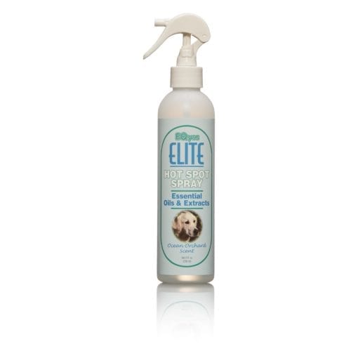 8 oz. bottle of EQyss Elite hot spot spray for pets.